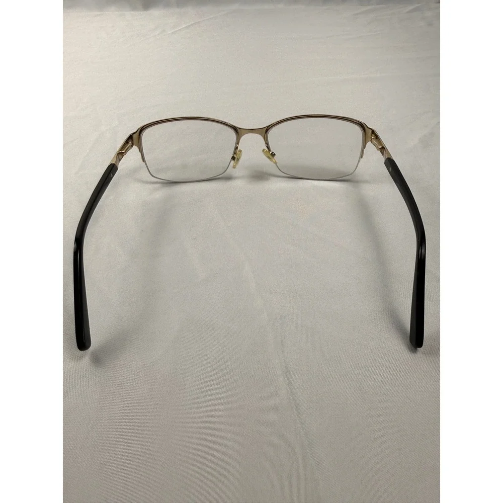 Escada Eyeglasses Frames Black Gold Semi Rimless Designer 54-17‎